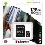 KINGSTON Scheda di Memoria MicroSd Card da 128GB Classe 10 A1 Velocità 100MB/s con Adattatore SD