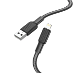 HOCO Cavetto X69 USB to Lightning 2.4A da 1 Metro in Nylon Ultra Resistente - Nero